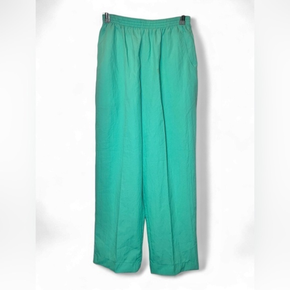 Vintage 70s Fashion‎ Spirit  Women Medium Mint Swirly 2 Piece Deadstock Pant Set - Picture 4 of 8